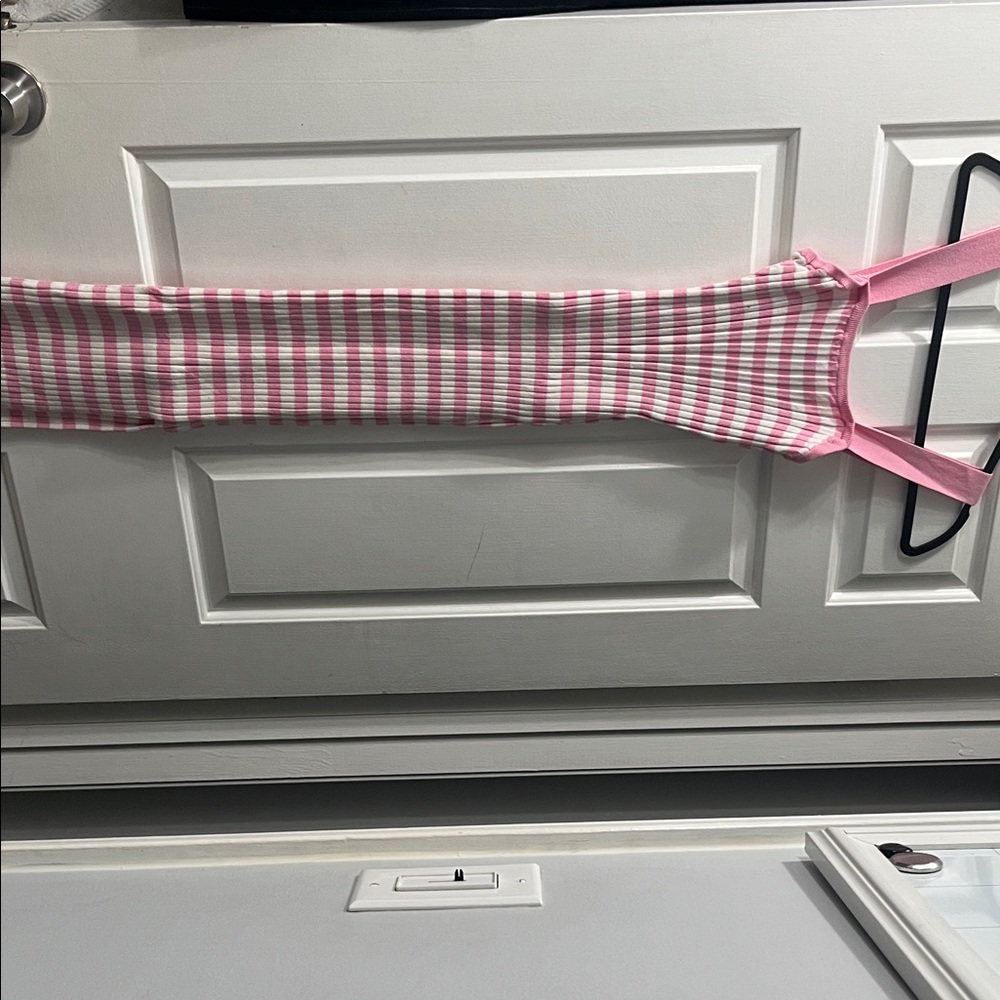 Pink Striped Stretch Dress